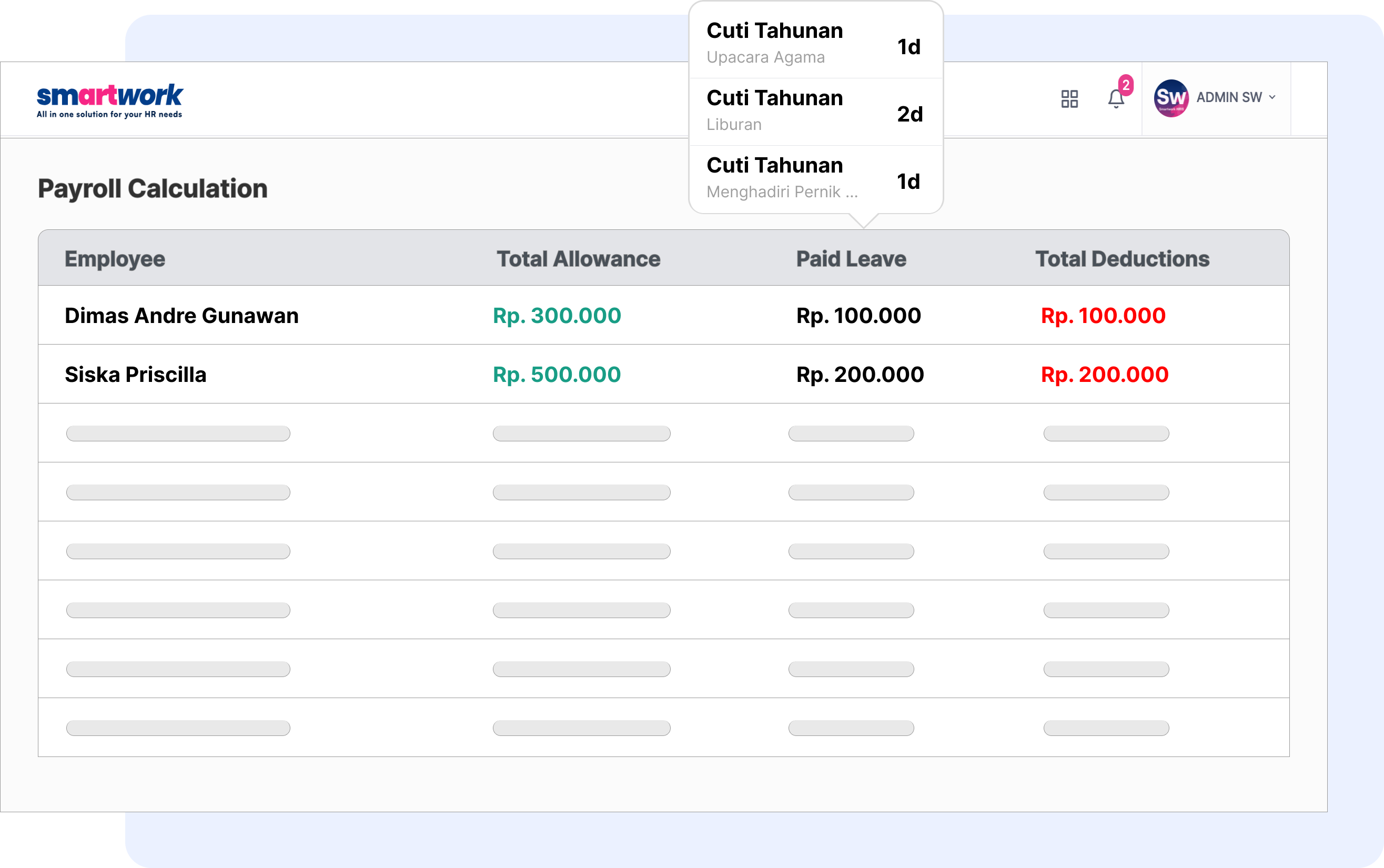 Aplikasi Manajemen Cuti Karyawan - Smartwork
